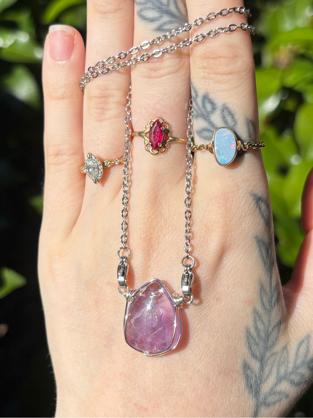 Lavender amethyst interchangeable necklace